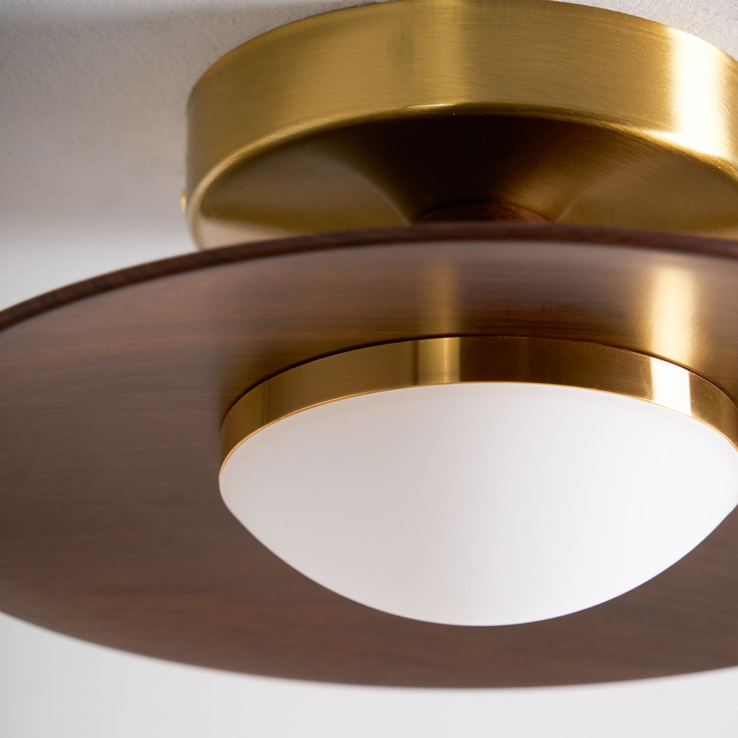 Ceiling Lamp Metal Wood 9.4 in Walnut Indoor Modern Dining Kitchen Lighting Fixture | Thomler
