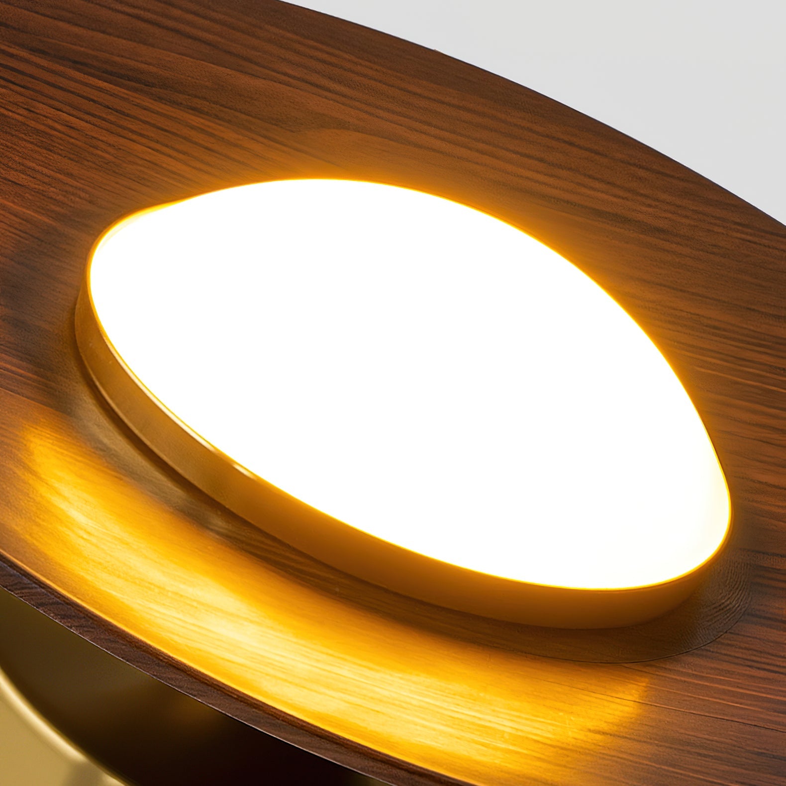 Ceiling Lamp Metal Wood 9.4 in Walnut Indoor Modern Dining Kitchen Lighting Fixture | Thomler