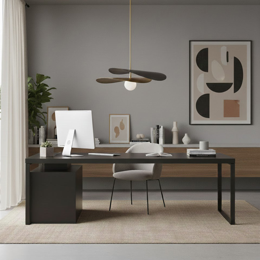 Pendant Light Metal Glass 21.7 in Ceiling Dining Room Kitchen Modern Mid Century Hanging Fixture | Thomler