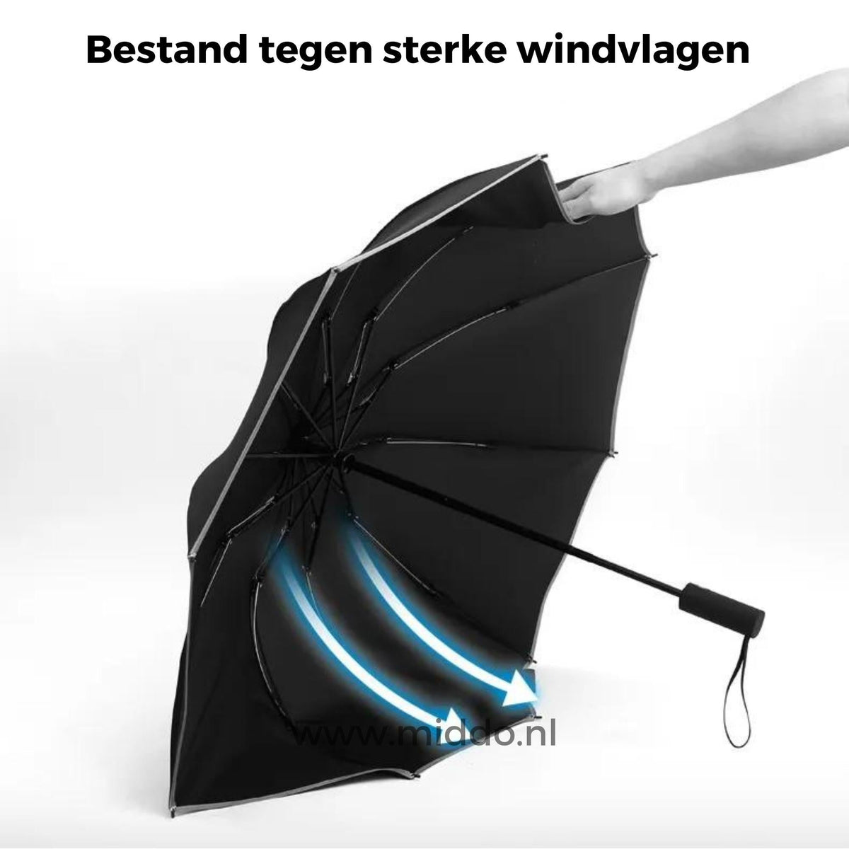 Auto Open/Close Reflective Safety Umbrella – Wind-Resistant, One-Button Deploy for Fast Rain Protection | Thomler