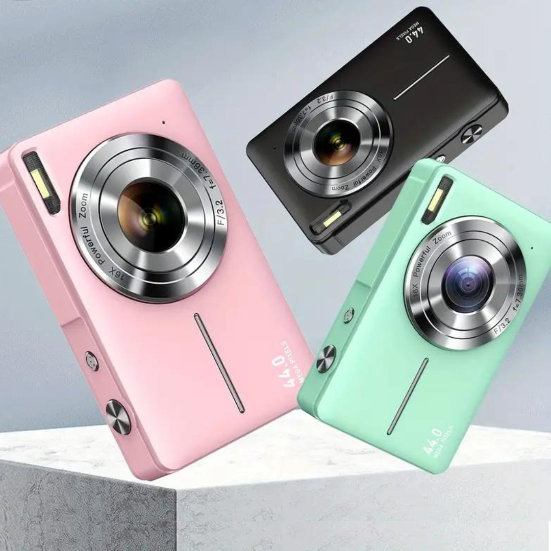 Compact Digital Camera 1080p Video HD Photos Retro-Inspired Point-and-Shoot with Auto Brightness Instant Playback for Travel Parties | Thomler