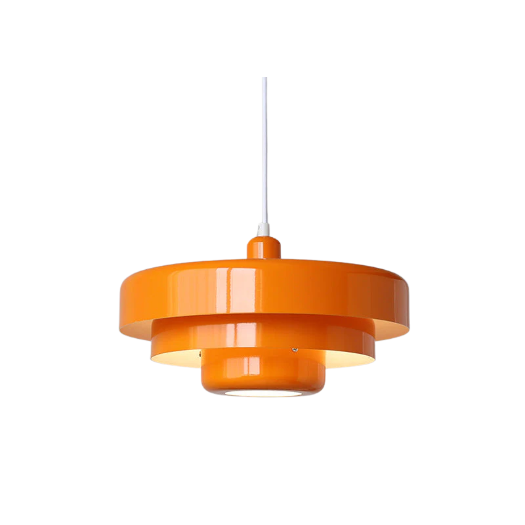 Pendant Light Laminated Metal Ø35.0 cm Adjustable Orange Dining Room Living Room Hanging Ceiling Lamp | Thomler