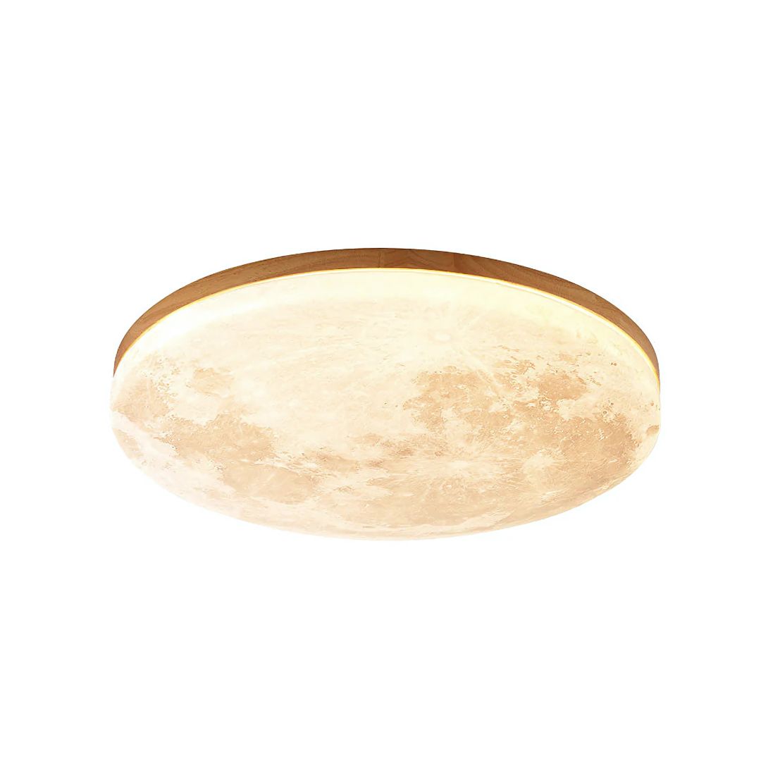 Ceiling Light Wood Acrylic 48.0 cm Moon Design Bedroom Living Room Flush Mount LED Ambient Lighting | Thomler