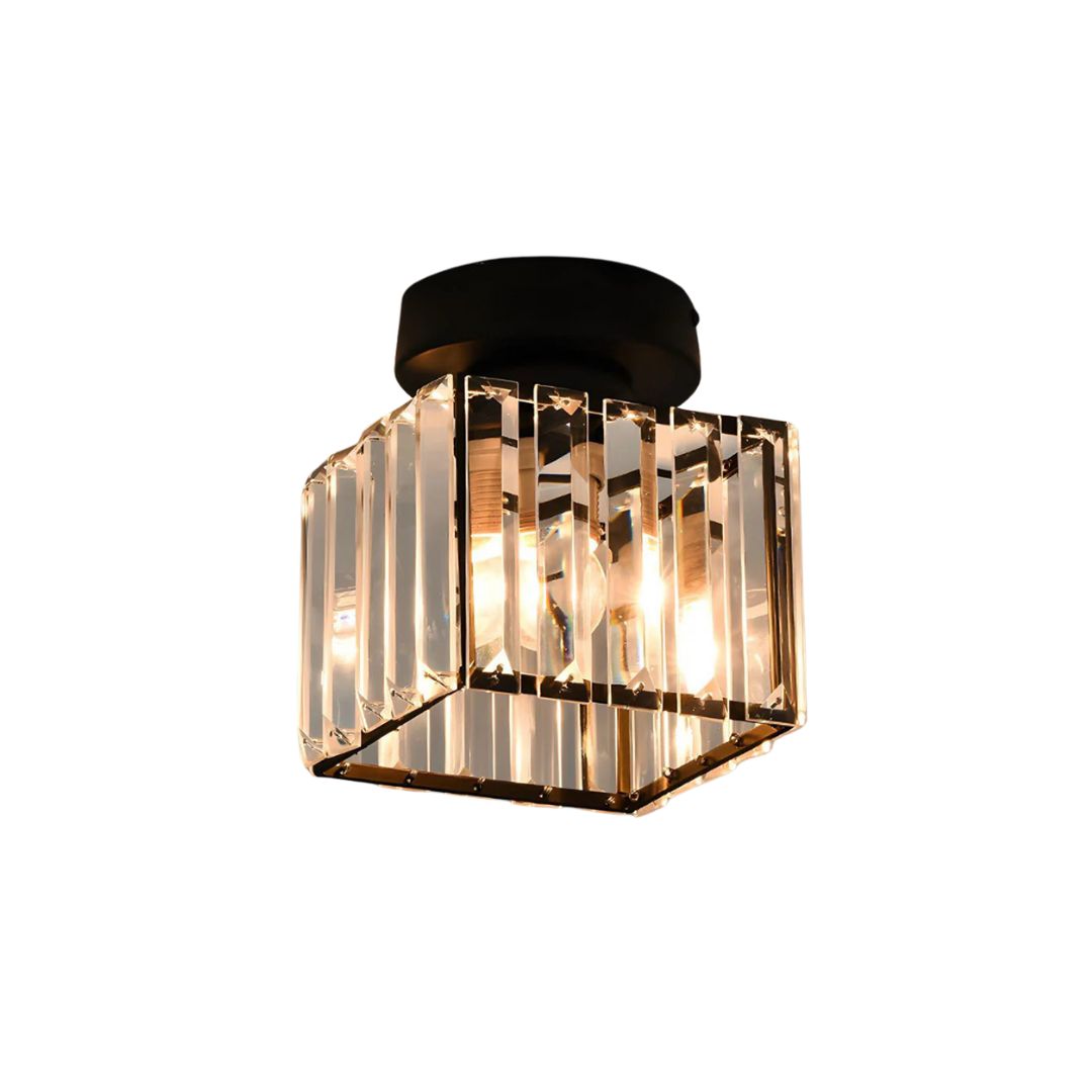 Ceiling Lamp Crystal Brass 25.0 cm Modern Hallway Living Room Bedroom Lighting Fixture Decorative Cube Light | Thomler