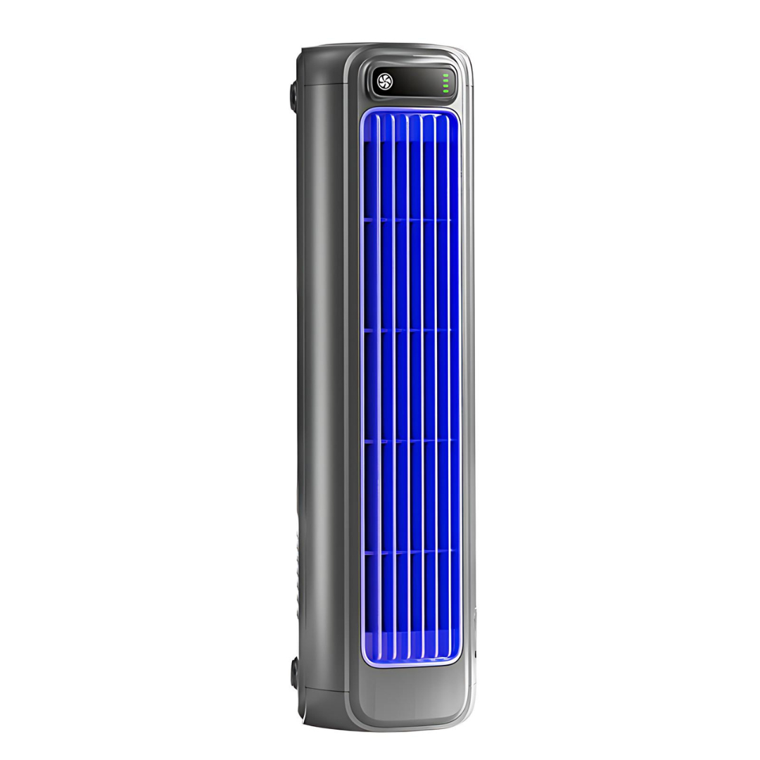 Portable Bladeless Fan Wireless 2000 mAh Compact 31.2 cm Personal Cooling Desk Wall Air Conditioner Black | Thomler