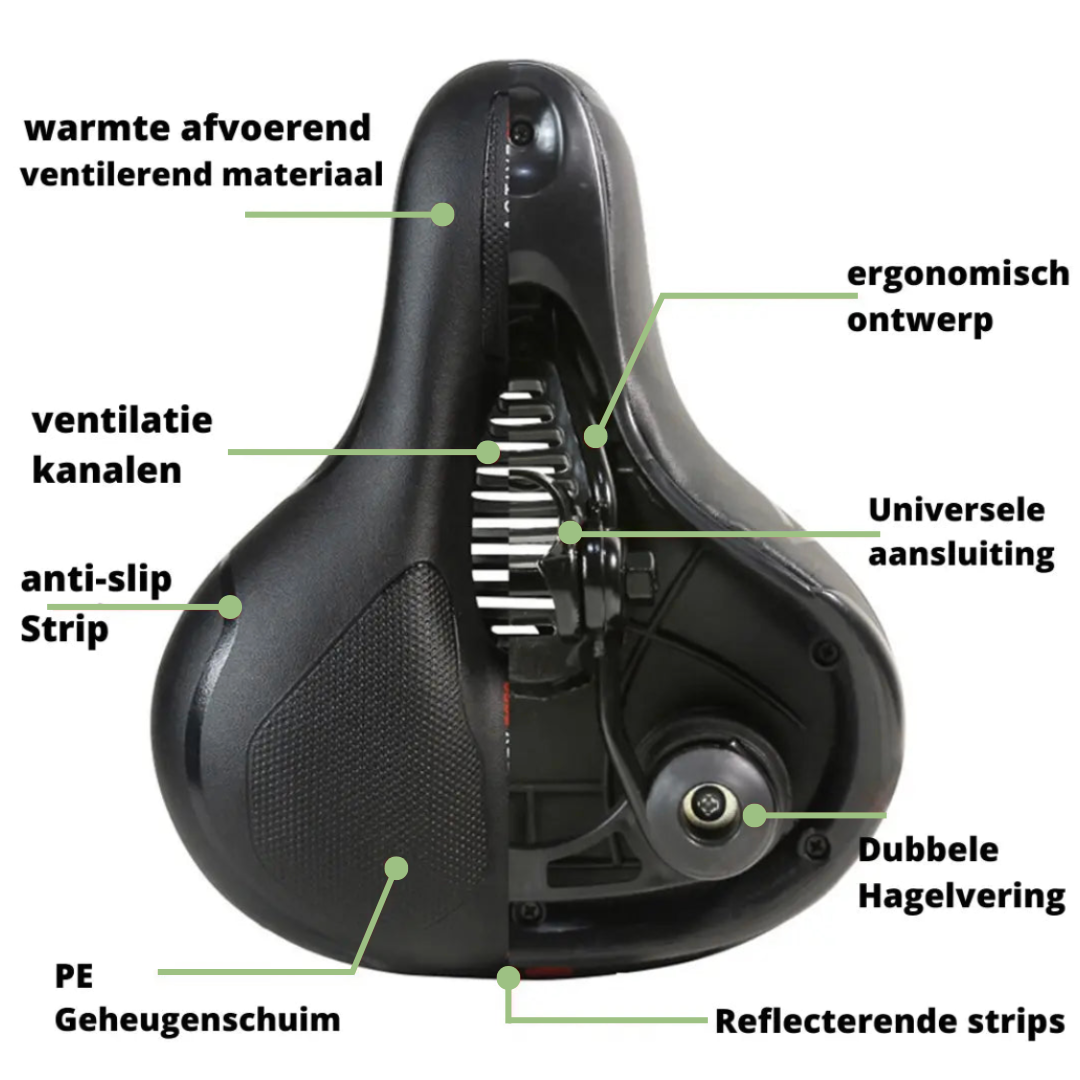 Bicycle Saddle PE Memory Foam 25.0 cm Black Ergonomic Comfort Seat For Road Mountain City Electric Bike Cycling | Thomler