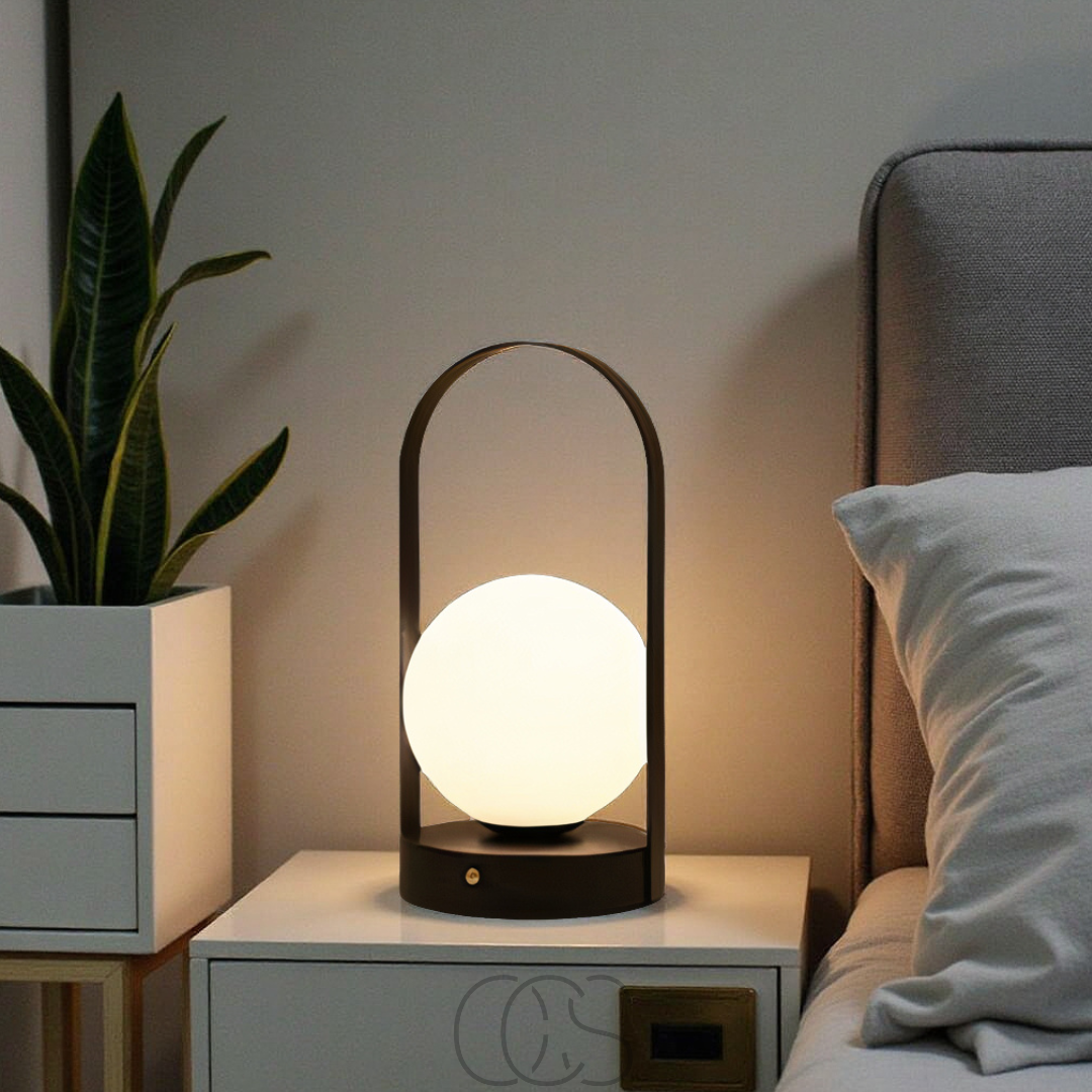 Cordless LED Sphere Table Lamp – Touch Dimming, Rechargeable USB Night Light for Bedroom Living Room Patio – Portable Indoor Outdoor | Thomler
