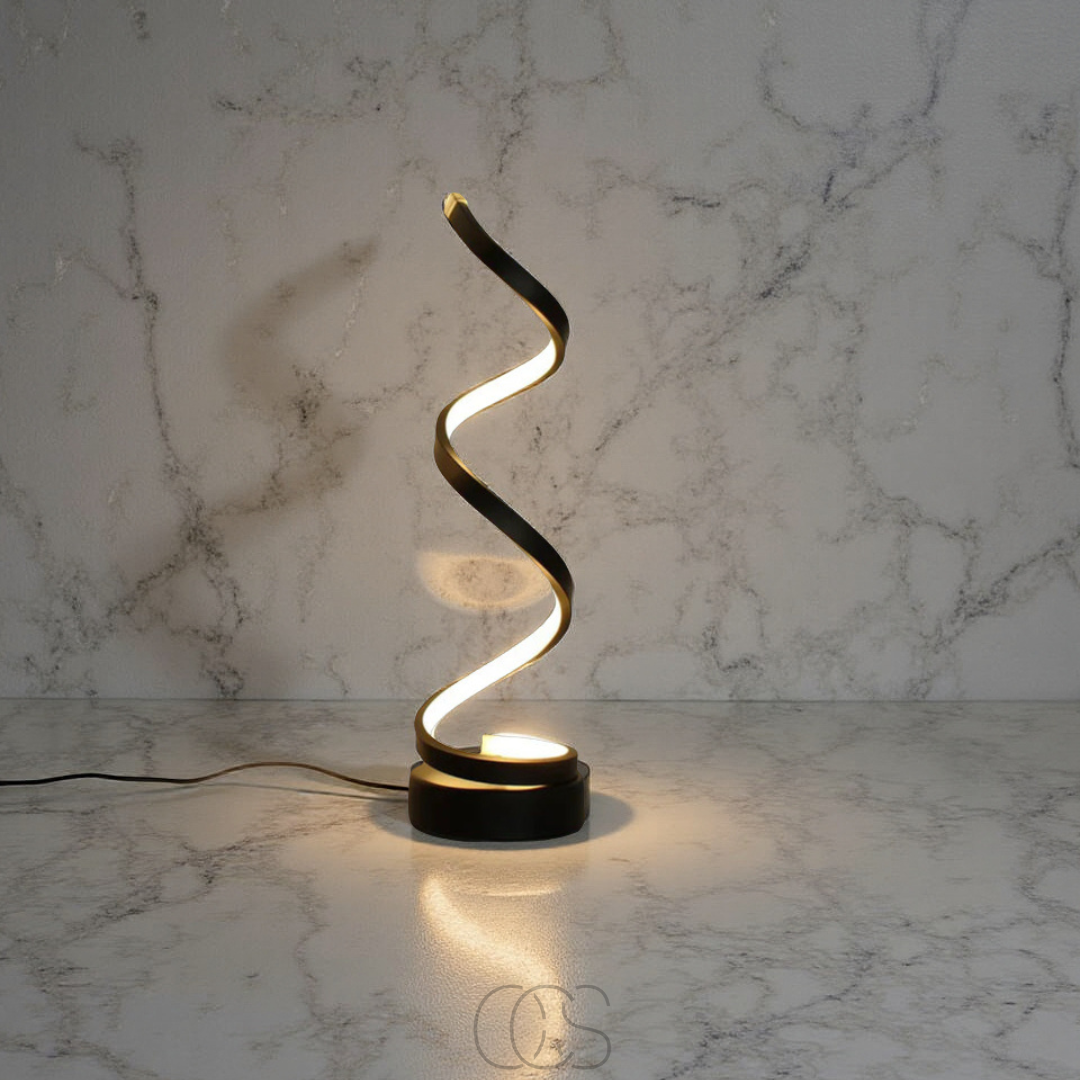 Spiral LED Table Lamp with 3 Color Temperatures & Touch Control for Bedroom, Office & Living Room | Thomler