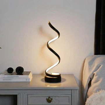 Curved Metal Desk Lamp with Dimmable LED Light and 3 Color Modes for Bedroom Office and Living Room | Thomler