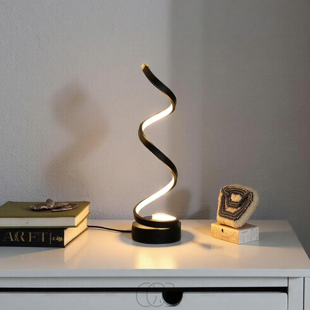 Spiral LED Table Lamp with 3 Color Temperatures & Touch Control for Bedroom, Office & Living Room | Thomler