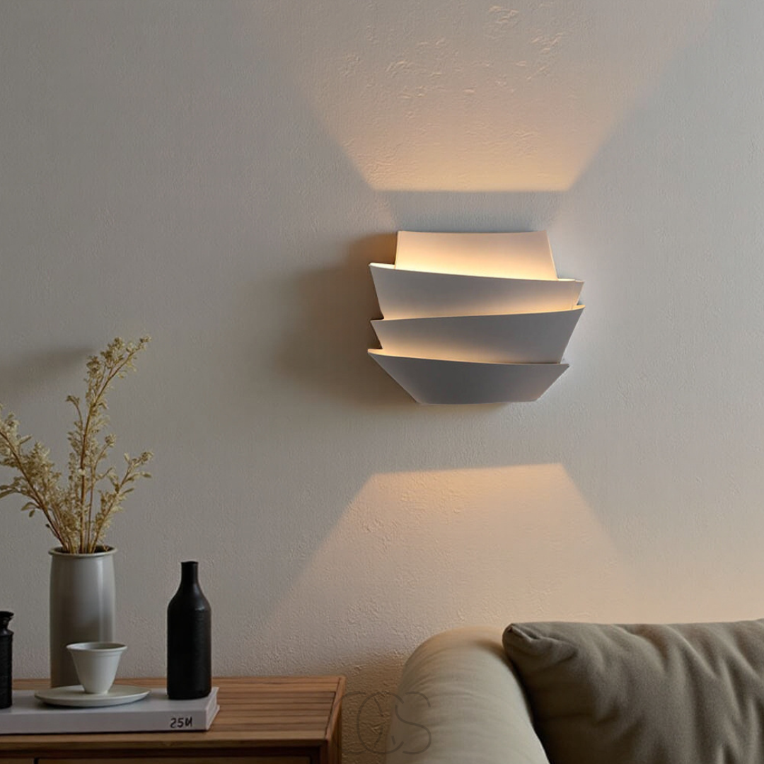 Double Up-Down Wall Sconce White Mid-Century Modern Light Fixture for Bedroom Living Room Hallway Indoor Scandinavian Minimalist Home Decor | Thomler