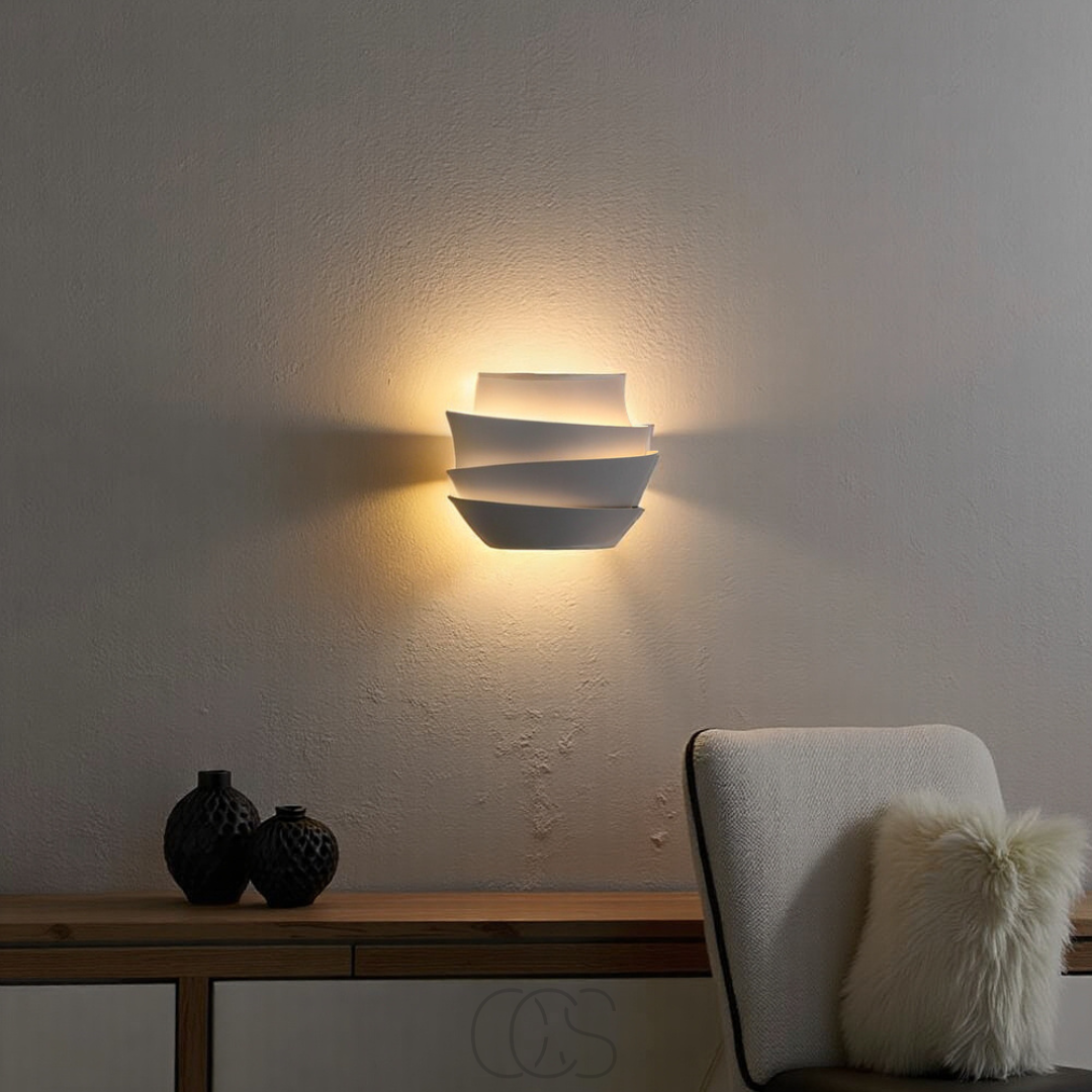 Double Up-Down Wall Sconce White Mid-Century Modern Light Fixture for Bedroom Living Room Hallway Indoor Scandinavian Minimalist Home Decor | Thomler