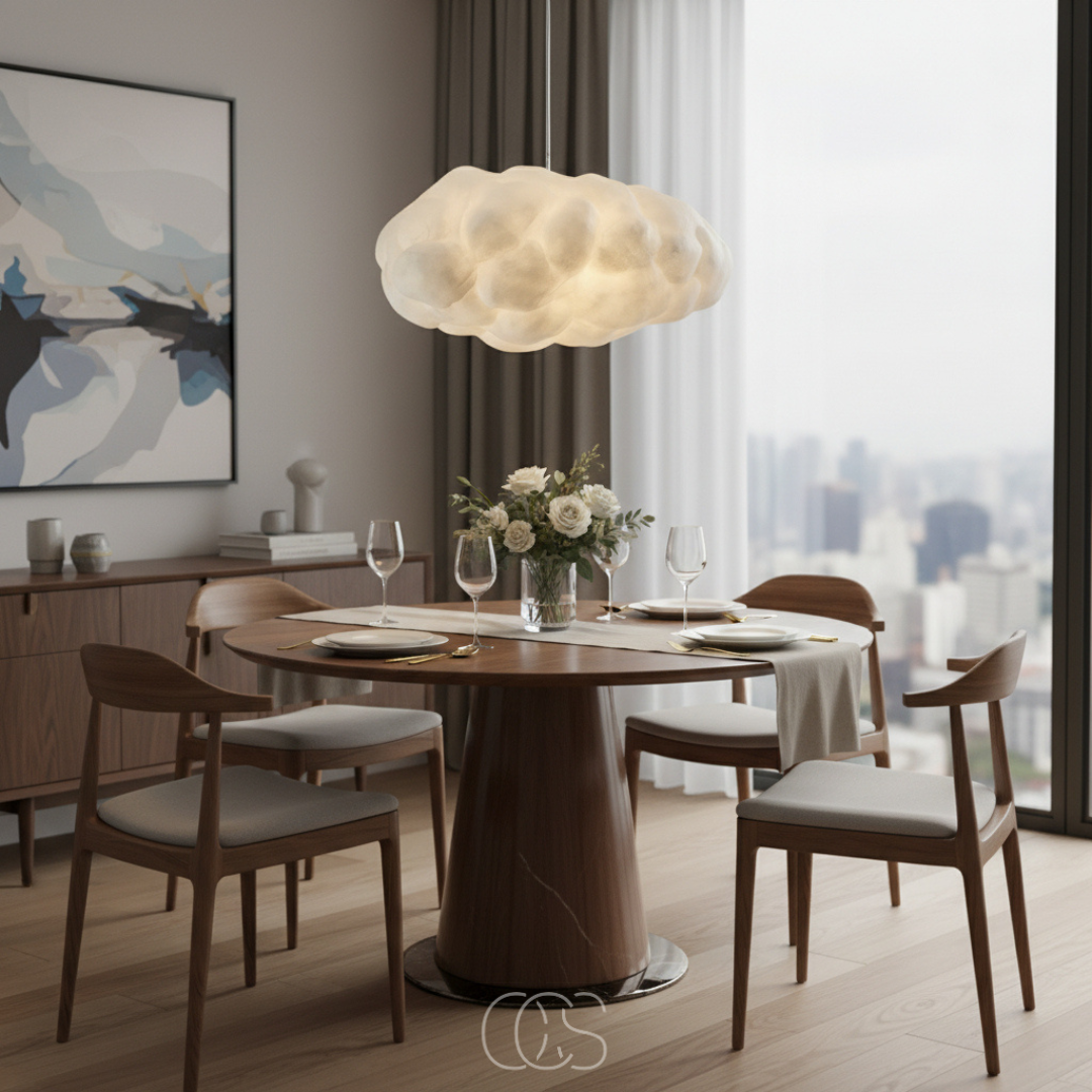 Cloud Pendant Light Fixture Soft Glow Hanging Lamp E27 LED Modern Cotton Shade for Dining Room Bedroom Living Room Ceiling Decor | Thomler