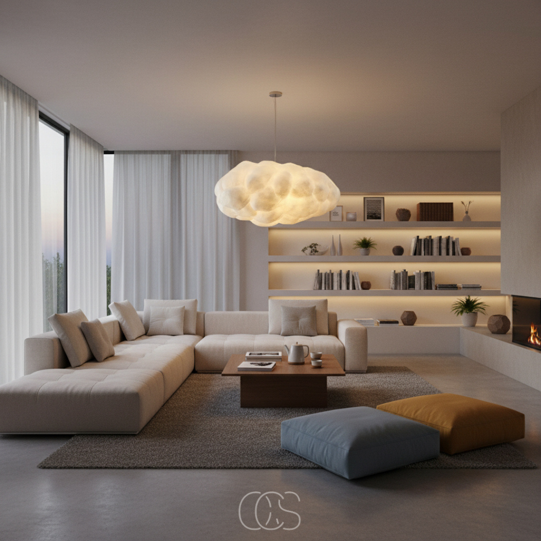 Cloud Pendant Light Fixture Soft Glow Hanging Lamp E27 LED Modern Cotton Shade for Dining Room Bedroom Living Room Ceiling Decor | Thomler