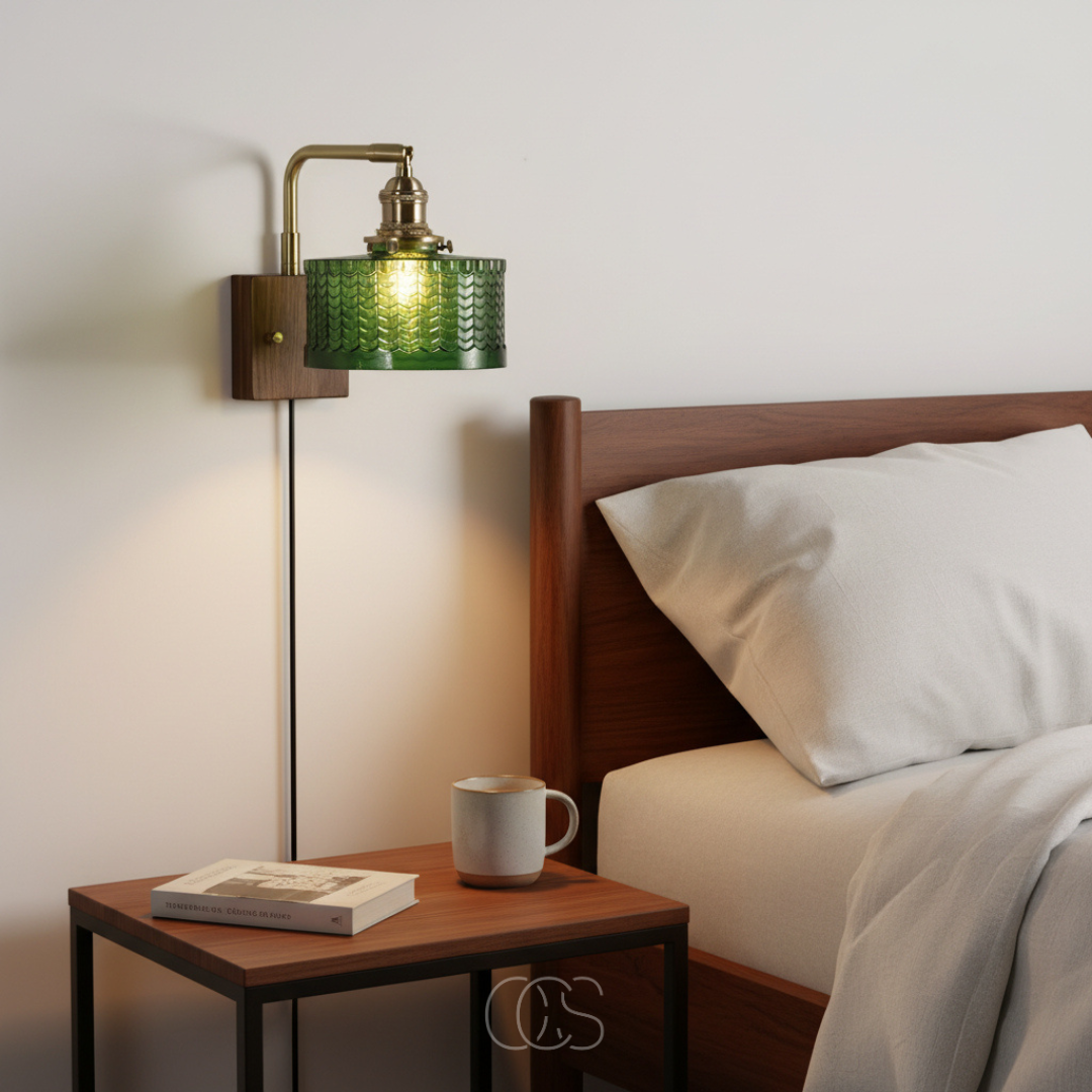 Classic Wall Sconce with Glass Shade & Metal Frame for Living Room, Bedroom & Hallway - Vintage-Style LED Compatible Fixture for Home Decor | Thomler