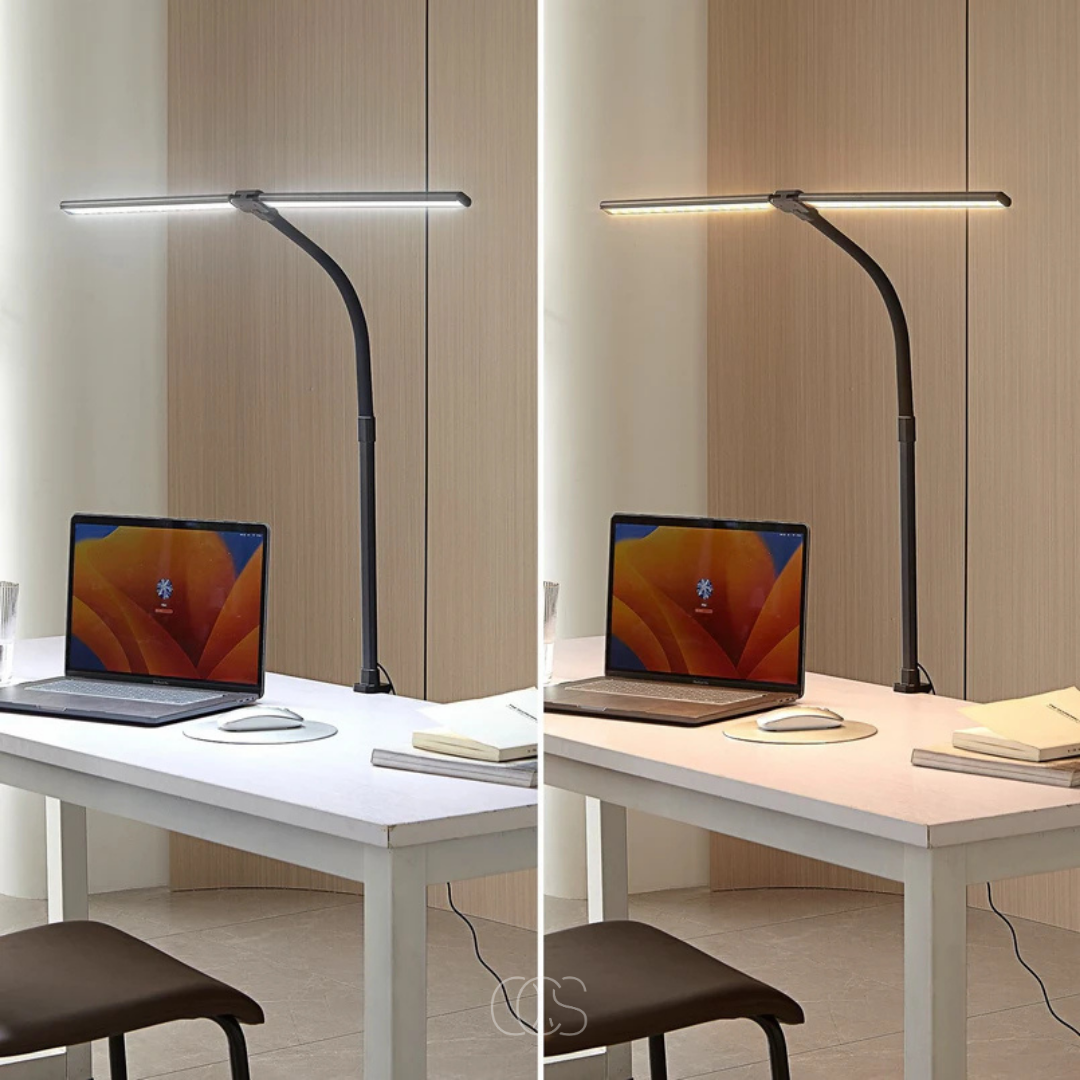 Desk Lamp Iron 97.5 cm (38.4") Black Home Office Dimmable LED Clamp Light Reading Study Task Lighting | Thomler