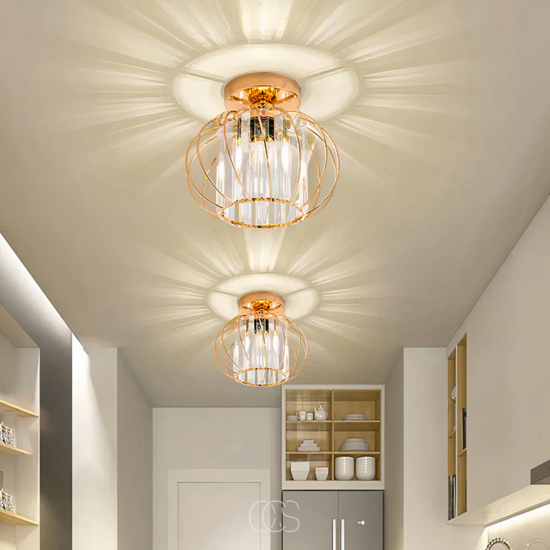 Glass Flush Mount Ceiling Light Fixture 9 Inch for Bedroom Hallway Bathroom E26 Socket Modern Semi Flush Ceiling Lamp Small Round Metal & | Thomler