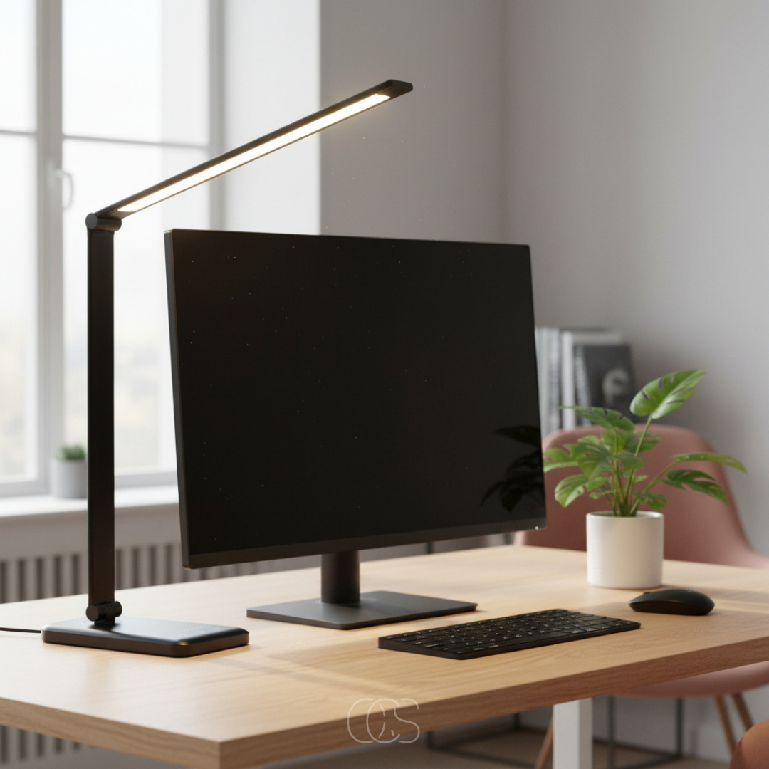 Adjustable LED Desk Lamp with Touch Control & Wireless Charging – Flicker-Free Reading Light for Home Office, Study & Workspace | Thomler