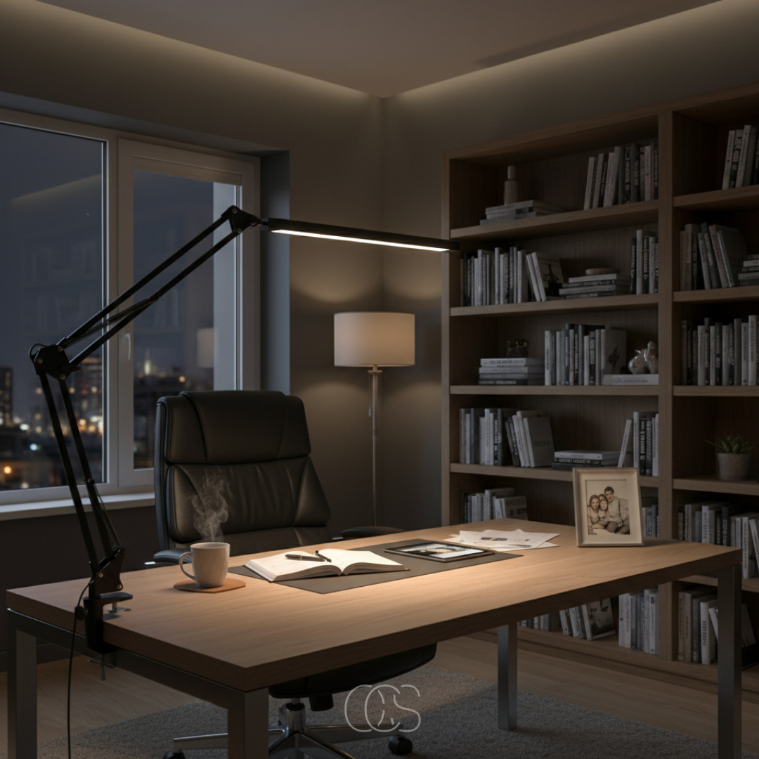 Adjustable Clamp-On LED Desk Lamp with Eye Care Technology & 360° Flexible Arm for Office, Reading, Crafting | Thomler