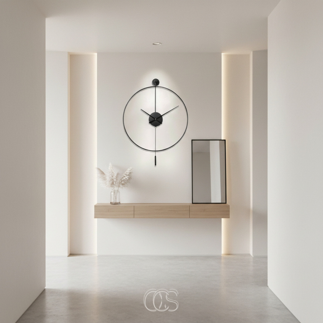 Wall Clock Metal 50.0 cm Silent Pendulum Living Room Bedroom Office Decorative Timepiece | Thomler