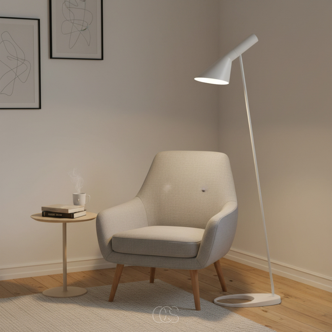 Adjustable Arc Floor Lamp with Tilting Shade – Modern Nordic Reading Light for Living Room, Bedroom & Office | Thomler