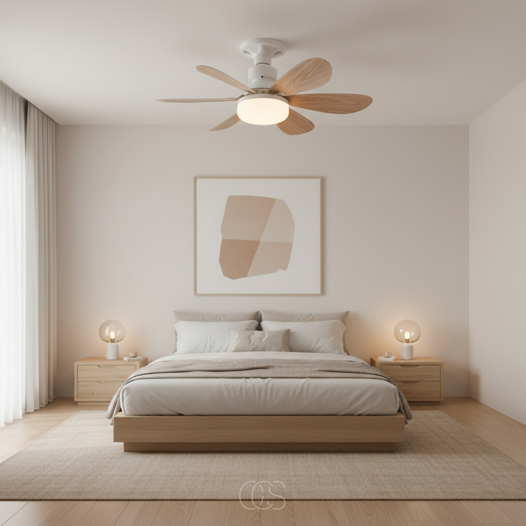 Dimmable LED Ceiling Fan with Remote Control – 3 Speeds, 3 Light Colors, Timer & Whisper-Quiet Motor for Bedroom Living Room | Thomler