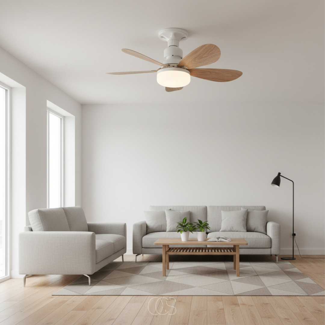 Dimmable LED Ceiling Fan with Remote Control – 3 Speeds, 3 Light Colors, Timer & Whisper-Quiet Motor for Bedroom Living Room | Thomler