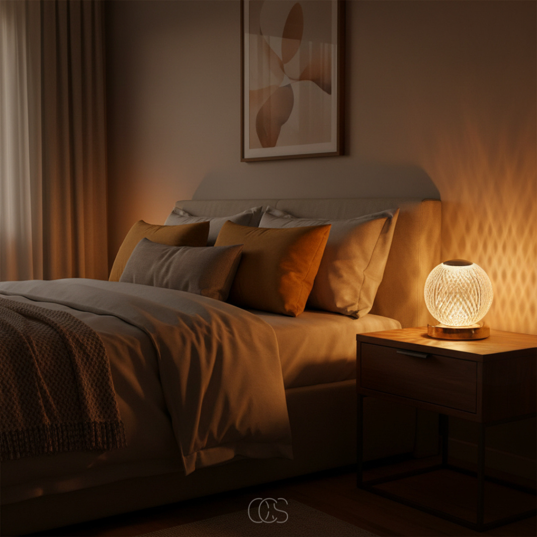 Cordless LED Crystal Globe Table Lamp - Touch Control Dimmable Accent Light with 3 Color Temperatures - Rechargeable Battery Operated | Thomler