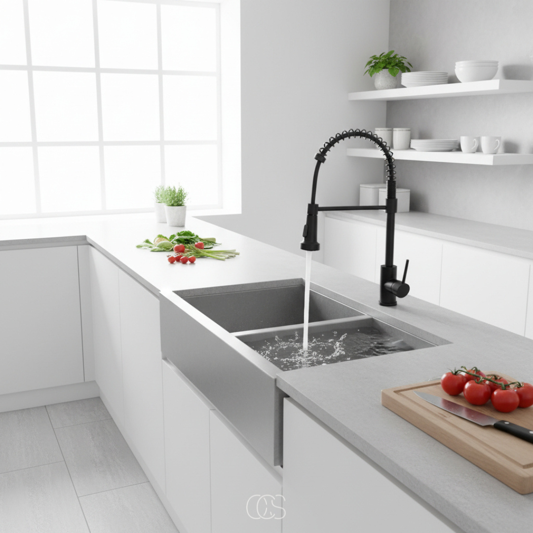 Pull-Down Kitchen Faucet with Dual-Spray Head & 360° Swivel Spout | Commercial-Style Single Handle | Brushed Nickel Stainless Steel | Thomler