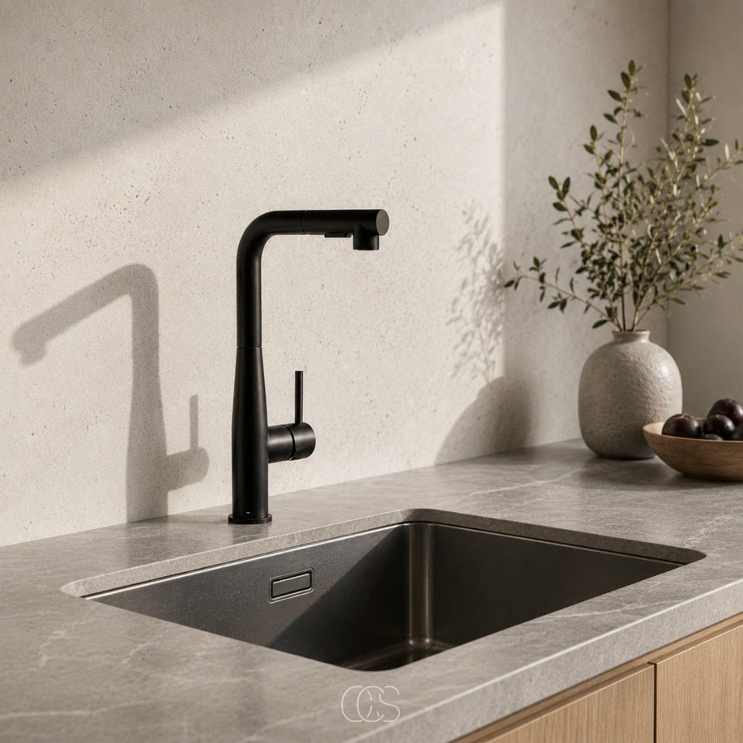 Pull-Down Kitchen Faucet with High Arc Spout – Stainless Steel Single Handle Faucet with Dual Spray Modes for Sink – Modern Matte Finish | Thomler
