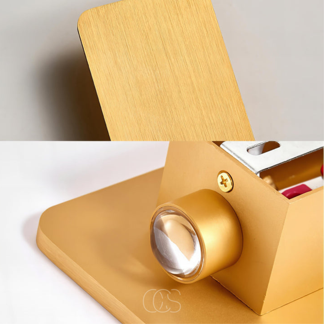 Wood Grain LED Wall Sconce | Ambient Uplight for Bedroom Living Room Hallway | 6W Warm Glow Fixture | Modern Minimalist Design | Thomler