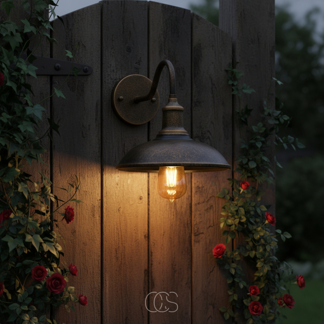 Vintage Bronze Outdoor Wall Sconce Light with E27 Socket for Porch & Patio – Weather Resistant Metal Lantern for Entryway Front Door Garden | Thomler