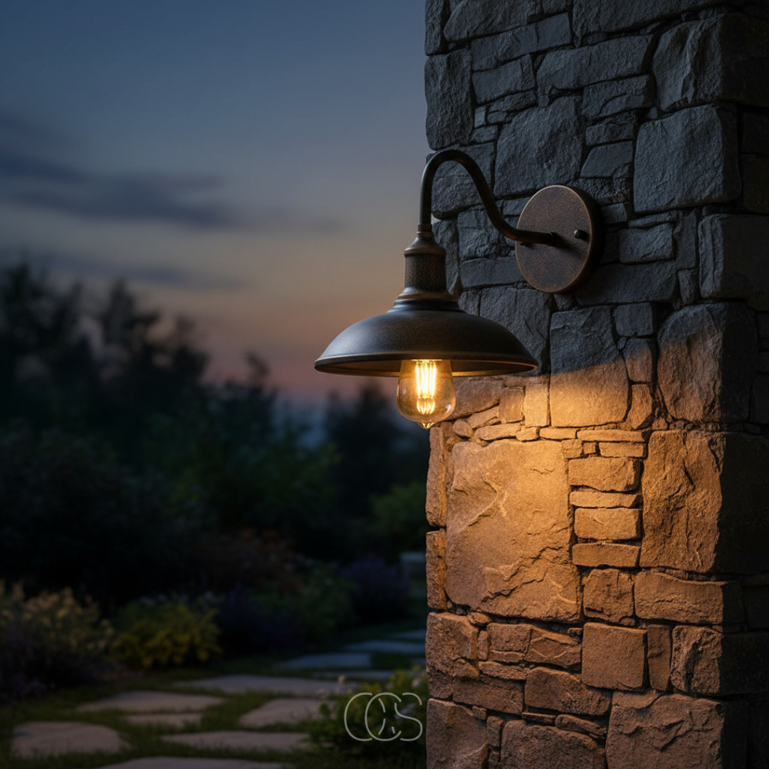 Vintage Bronze Outdoor Wall Sconce Light with E27 Socket for Porch & Patio – Weather Resistant Metal Lantern for Entryway Front Door Garden | Thomler