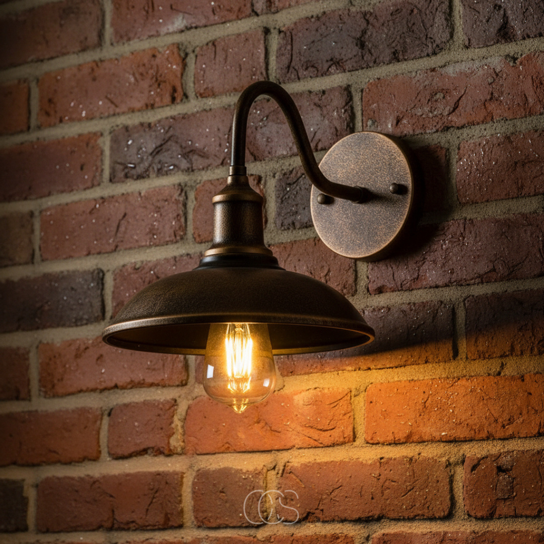 Vintage Bronze Outdoor Wall Sconce Light with E27 Socket for Porch & Patio – Weather Resistant Metal Lantern for Entryway Front Door Garden | Thomler