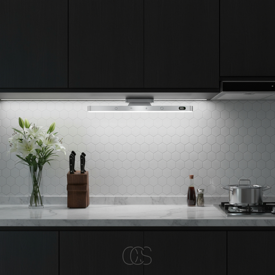 Rechargeable Magnetic LED Under Cabinet Light with Remote Control - Wireless Battery Powered Bar Light for Kitchen, Closet, Hallway & Stairs | Thomler