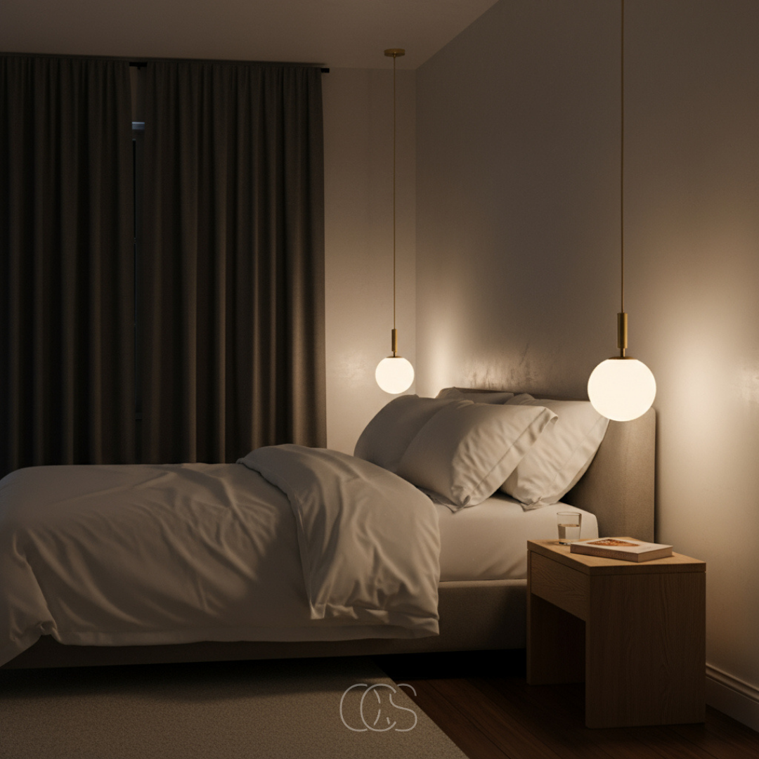 Nordic Glass Globe Pendant Light with Brass Finish for Dining Room & Living Room – Warm White LED Ceiling Fixture | Thomler