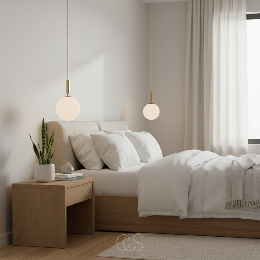 Nordic Glass Globe Pendant Light with Brass Finish for Dining Room & Living Room – Warm White LED Ceiling Fixture | Thomler