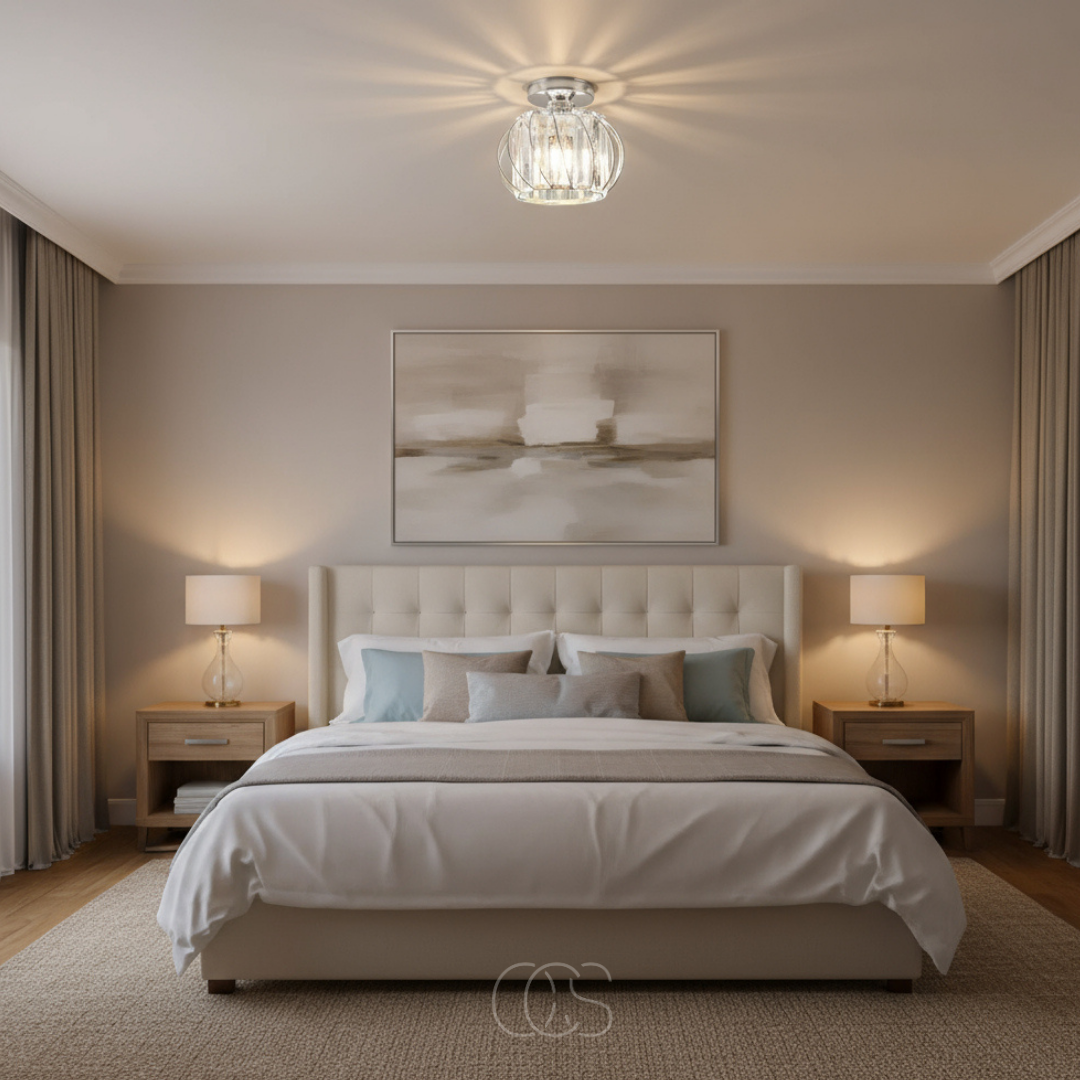 Glass Flush Mount Ceiling Light Fixture 9 Inch for Bedroom Hallway Bathroom E26 Socket Modern Semi Flush Ceiling Lamp Small Round Metal & | Thomler