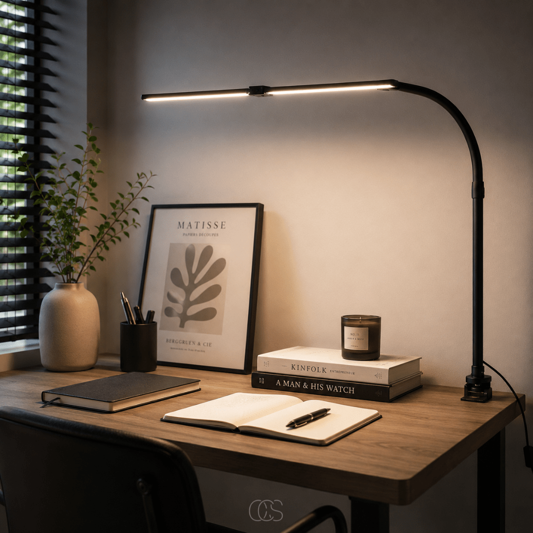 Adjustable Desk Lamp with Dimmer Control – 3 Light Temperatures & Flexible Arm for Home Office & Study | Thomler