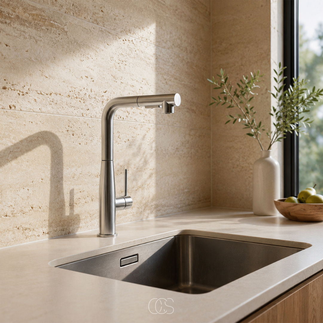 Pull-Down Kitchen Faucet with High Arc Spout – Stainless Steel Single Handle Faucet with Dual Spray Modes for Sink – Modern Matte Finish | Thomler
