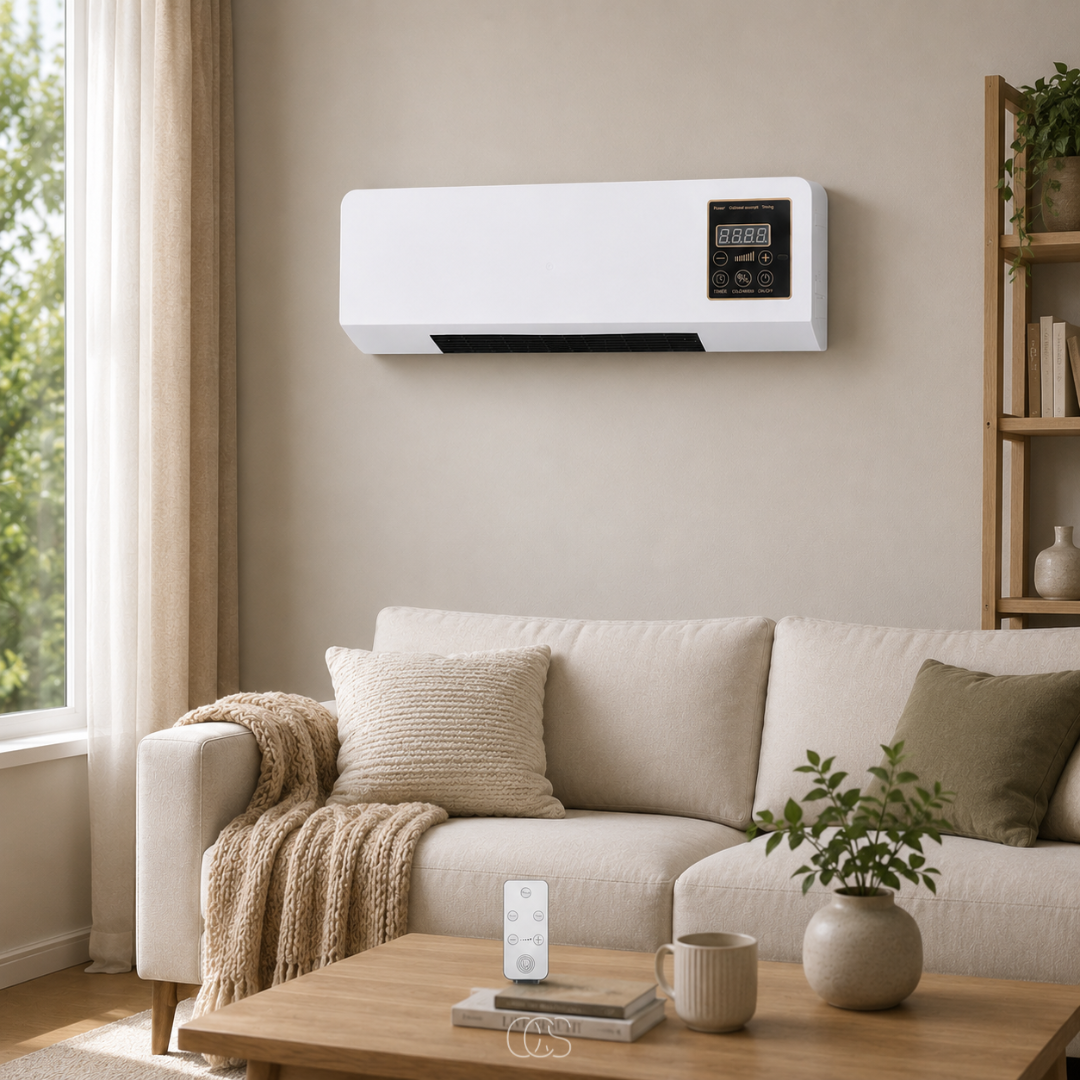 Wall-Mounted Fan Heater Combo with Remote & Timer - Dual-Mode Climate Control for Year-Round Comfort | Thomler