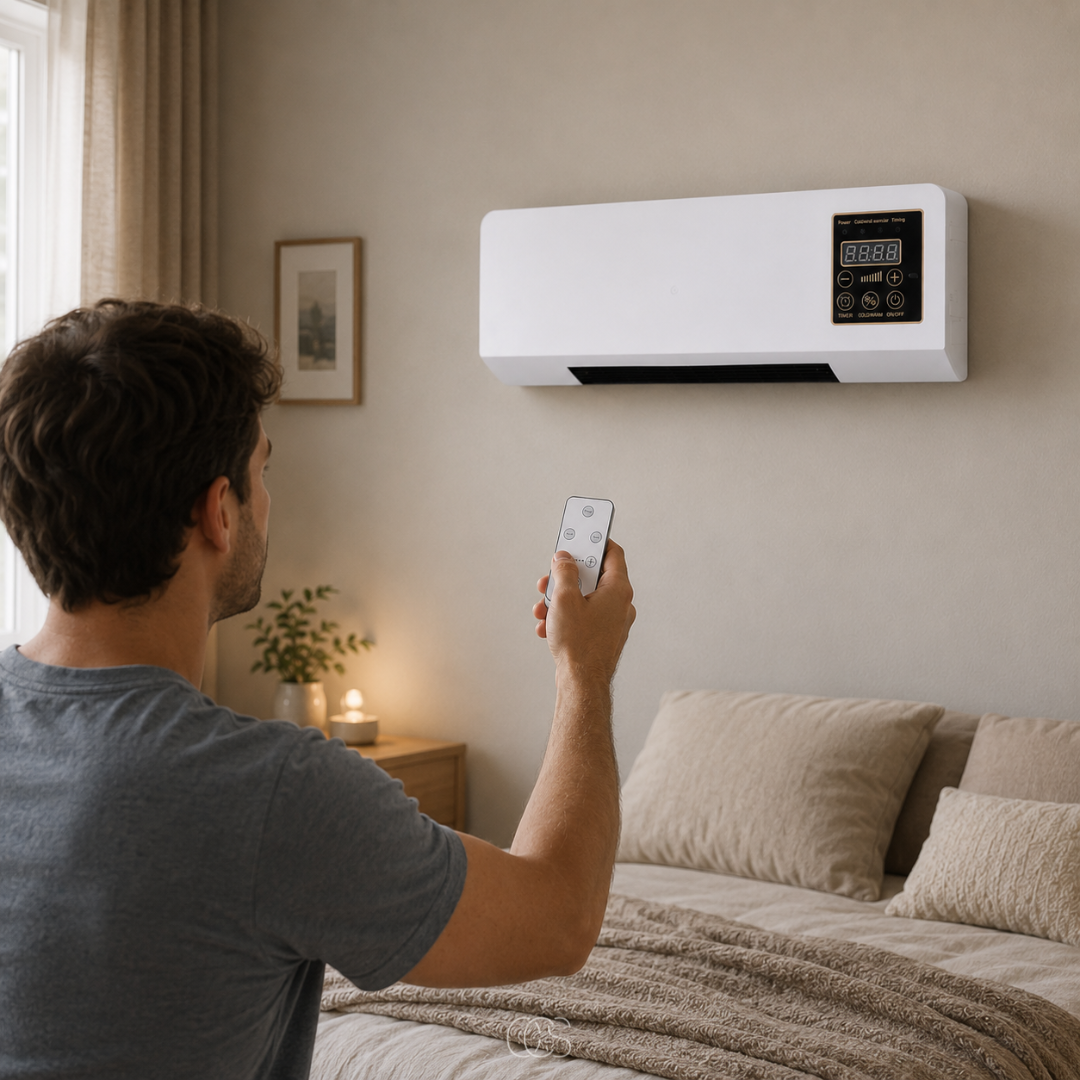 Wall-Mounted Fan Heater Combo with Remote & Timer - Dual-Mode Climate Control for Year-Round Comfort | Thomler