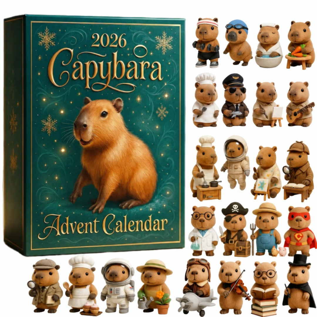 Capybara Countdown Calendar with Daily Surprise Charms – 24 Days of Holiday Fun | Thomler