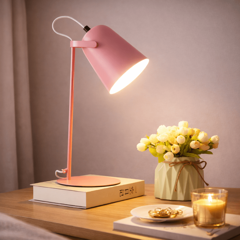 Swivel Desk Lamp with Adjustable Head – E27 Base, Pastel Finish, 64 ft Cord | Thomler