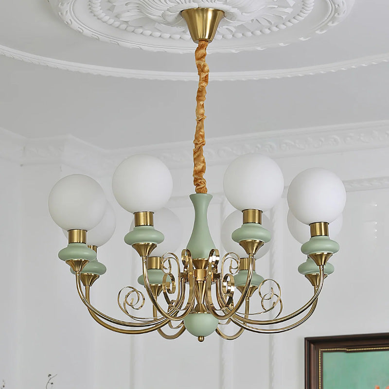 Multi-Globe Pendant Chandelier for Dining Room – Iron Frame with Frosted Glass Shades – Modern Farmhouse Ceiling Light – Adjustable Chain | Thomler