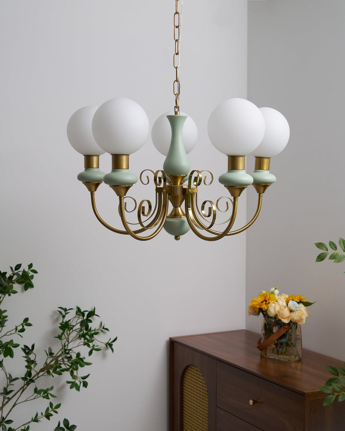 Multi-Globe Pendant Chandelier for Dining Room – Iron Frame with Frosted Glass Shades – Modern Farmhouse Ceiling Light – Adjustable Chain | Thomler