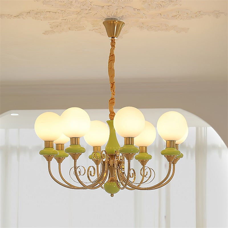 Multi-Globe Pendant Chandelier for Dining Room – Iron Frame with Frosted Glass Shades – Modern Farmhouse Ceiling Light – Adjustable Chain | Thomler