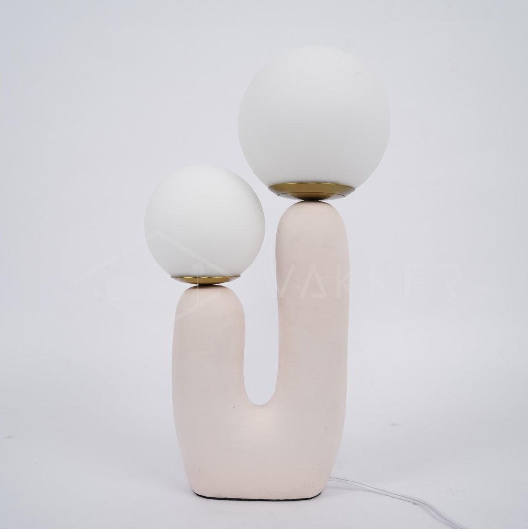Resin Table Lamp 16.5 in Indoor Use LED G9 Modern Desk Nightstand Accent Light Green Pink White Terra Cotta | Thomler