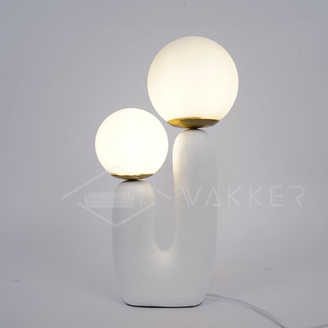 Resin Table Lamp 16.5 in Indoor Use LED G9 Modern Desk Nightstand Accent Light Green Pink White Terra Cotta | Thomler
