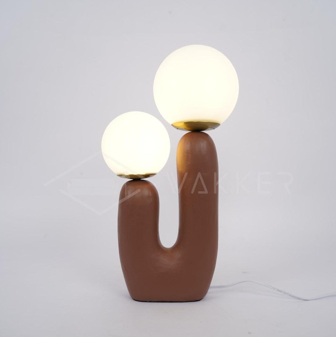 Resin Table Lamp 16.5 in Indoor Use LED G9 Modern Desk Nightstand Accent Light Green Pink White Terra Cotta | Thomler